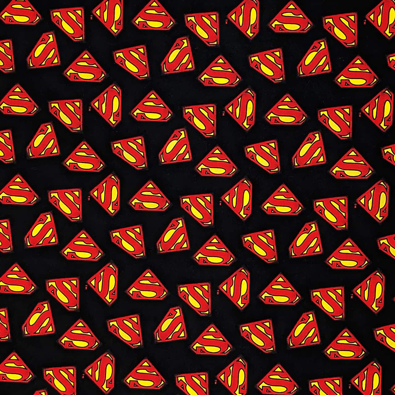 Camelot Fabrics DC Black Superman Logo Cotton Fabric